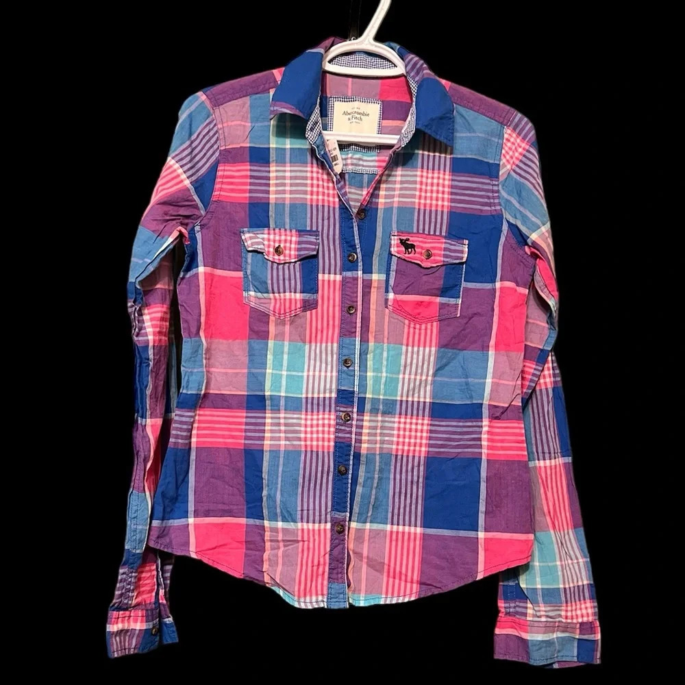 Abercrombie Small Plaid Button Up Shirt NWT